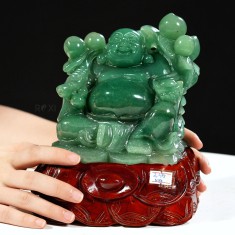TƯỢNG DI LẶC THẠCH ANH XANH 2,4KG