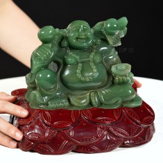 TƯỢNG DI LẶC THẠCH ANH XANH 2,63KG