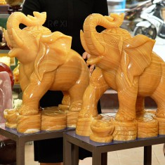 CẶP VOI PHONG THỦY NGỌC HOÀNG LONG 60CM