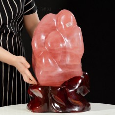 ĐÁ TRẤN THẠCH ANH HỒNG 17,5KG - CAO 43,5CM