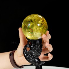 QUẢ CẦU THẠCH ANH VÀNG 0,6KG - 7,6CM