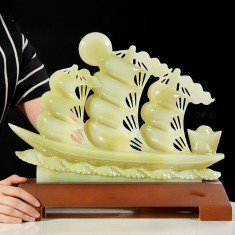 THUYỀN BUỒM - THUẬN BUỒM XUÔI GIÓ NGỌC ONYX XANH 40CM (5)