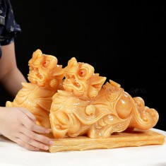 CẶP TỲ HƯU NGỌC HOÀNG LONG TỰ NHIÊN 30CM