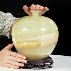 BÌNH HÚT LỘC NGỌC ONYX TỰ NHIÊN 19,3 * 20CM - BINH1504 (MẪU 2)