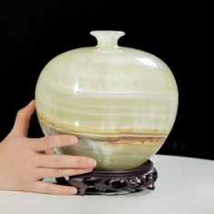 BÌNH HÚT LỘC NGỌC ONYX TỰ NHIÊN 20,2 * 19CM (BINH1091 - MẪU 1)