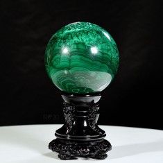 QUẢ CẦU ĐÁ KHỔNG TƯỚC MALACHITE (ĐÁ LÔNG CÔNG) 2,96KG - 11,5CM