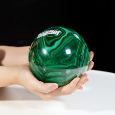 QUẢ CẦU ĐÁ KHỔNG TƯỚC MALACHITE (ĐÁ LÔNG CÔNG) 3,75KG - 12,5CM