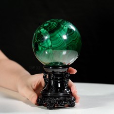 QUẢ CẦU ĐÁ LÔNG CÔNG MALACHITE 1,73KG - 9,6CM