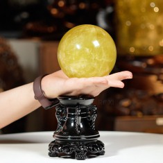 QUẢ CẦU THẠCH ANH VÀNG 1,31KG - 9,8CM