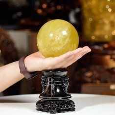 QUẢ CẦU THẠCH ANH VÀNG 1,45KG - 10,2CM