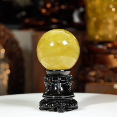 QUẢ CẦU THẠCH ANH VÀNG 1,57KG - 10,5CM