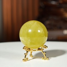 QUẢ CẦU THẠCH ANH VÀNG 0,63KG - 7,8CM