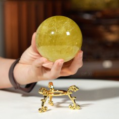 QUẢ CẦU THẠCH ANH VÀNG 0,64KG - 7,8CM