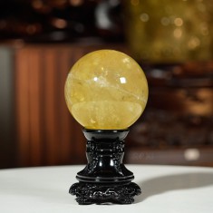 QUẢ CẦU THẠCH ANH VÀNG 0,98KG - 8,8CM