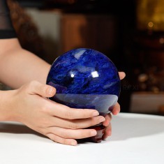 QUẢ CẦU MÀU XANH BIỂN OBSIDIAN 2,11KG - 12,3CM