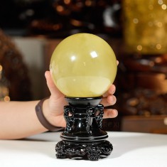 QUẢ CẦU THẠCH ANH VÀNG 1,74KG - 10,8CM