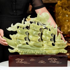THUYỀN BUỒM - THUẬN BUỒM XUÔI GIÓ NGỌC ONYX XANH 46CM (3)