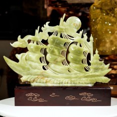 THUYỀN BUỒM - THUẬN BUỒM XUÔI GIÓ NGỌC ONYX XANH 46CM (4)