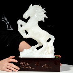 TƯỢNG NGỰA PHONG THỦY NGỌC ONYX TRẮNG 5,85KG (NGUA135)