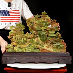 TÁC PHẨM BỒNG LAI TIÊN CẢNH NGỌC ONYX XANH 70CM