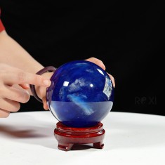 QUẢ CẦU MÀU XANH BIỂN OBSIDIAN 1,19KG - 10,1CM