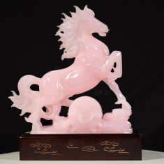 TƯỢNG NGỰA PHONG THỦY NGỌC ONYX HỒNG 13,3KG (NGUA141)