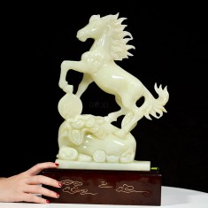 TƯỢNG NGỰA ĐÁ PHONG THỦY NGỌC ONYX XANH 7,8KG - 45CM (NGUA2825)