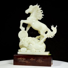 TƯỢNG NGỰA ĐÁ PHONG THỦY NGỌC ONYX XANH 8,5KG - 45CM (NGUA2824)