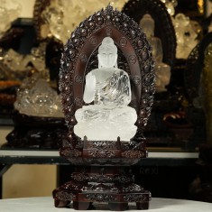 TƯỢNG PHẬT THÍCH CA MÂU NI THẠCH ANH TRẮNG 2,55KG