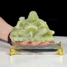 TƯỢNG DI LẶC NGỌC ONYX XANH 15CM