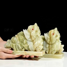 CẶP TỲ HƯU NGỌC PAKISTAN 20CM (KÈM ĐẾ)