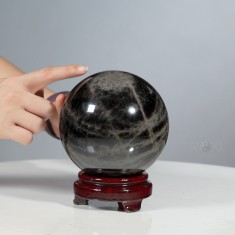 QUẢ CẦU THẠCH ANH ĐEN 2,68KG - 12,6CM
