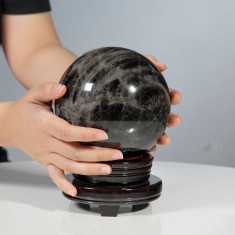 QUẢ CẦU THẠCH ANH ĐEN 3,03KG - 13CM