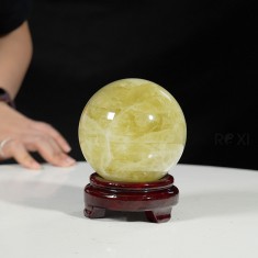 QUẢ CẦU THẠCH ANH VÀNG 1,44KG - 10,2CM