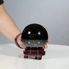 QUẢ CẦU THẠCH ANH ĐEN 1,1KG - 9,4CM