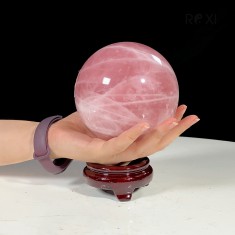 QUẢ CẦU THẠCH ANH HỒNG ĐẬM 1,71KG - 10,8CM