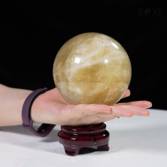 QUẢ CẦU THẠCH ANH VÀNG 1,5KG - 10,3CM