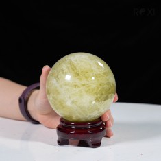 QUẢ CẦU THẠCH ANH VÀNG 1,24KG - 9,6CM