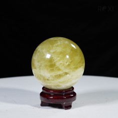 QUẢ CẦU THẠCH ANH VÀNG 1,38KG - 10CM