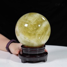 QUẢ CẦU THẠCH ANH VÀNG 3,43KG - 13,6CM