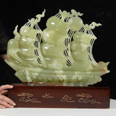 THUYỀN BUỒM NGỌC ONYX XANH 40CM (MẪU 3)