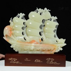 THUYỀN BUỒM NGỌC ONYX XANH 40CM (MẪU 4)