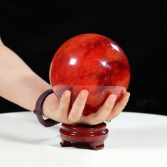 QUẢ CẦU ĐÁ OBSIDIAN ĐỎ 2,15KG - 12,3CM