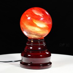 QUẢ CẦU ĐÁ OBSIDIAN ĐỎ 2,44KG - 12,8CM + ĐẾ ĐÈN XOAY