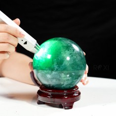 QUẢ CẦU FLUORIT XANH NGỌC 2,11KG - 10,8CM