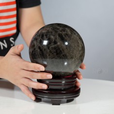 QUẢ CẦU THẠCH ANH ĐEN 3KG - 13CM