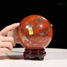 CẦU NGỌC BÍCH ĐỎ JASPER 2,55KG - 12,2CM