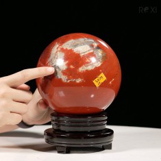 CẦU NGỌC BÍCH ĐỎ JASPER 3,83KG - 14CM