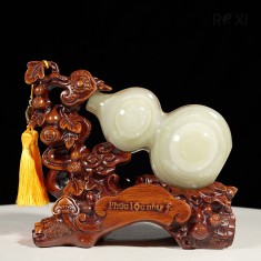 QUÀ TẶNG PHONG THỦY - HỒ LÔ NGỌC ONYX XANH KÈM ĐẾ (2)
