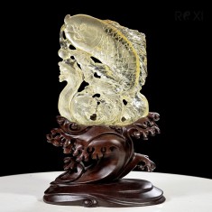 TÁC PHẨM CÁ CHÉP THẠCH ANH VÀNG 2,55KG - 32CM